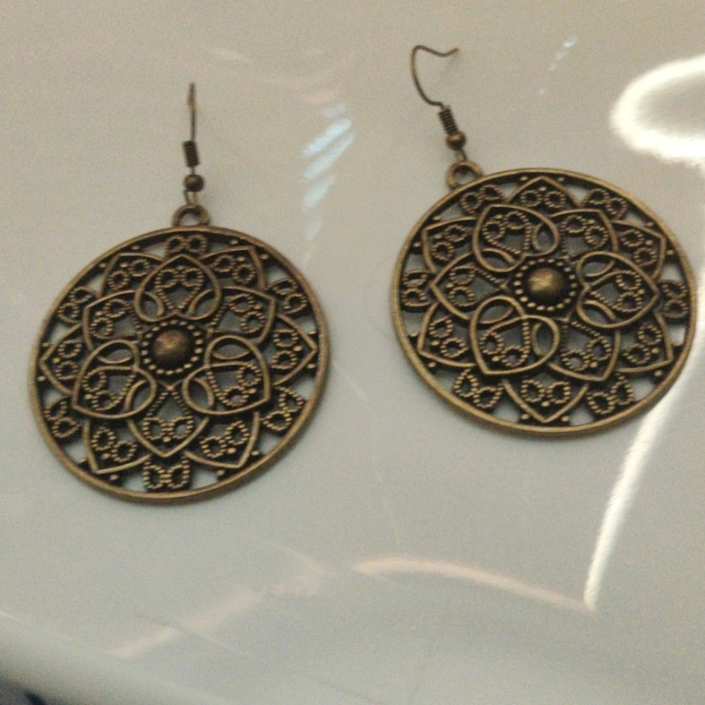 Woman's brass earrings
